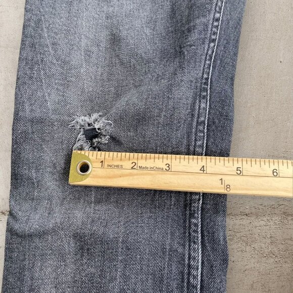 ALL SAINTS REX Jeans Men's W32 Black Distressed‎ Denim Slim Fit Tapered Ripped - Picture 3 of 13